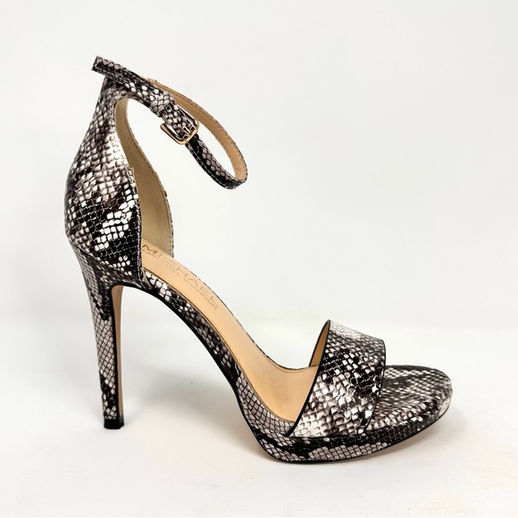 Michael Shannon Angelica Womens Sandals Snake Print Heel - Picture 2 of 12